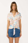 Floral Tie-Front Crop Top