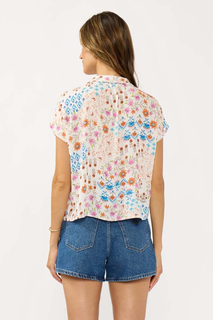 Floral Tie-Front Crop Top