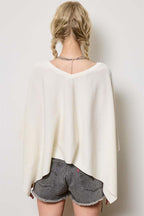 Asymmetric Knit Poncho Top