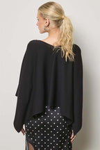 Asymmetric Knit Poncho Top