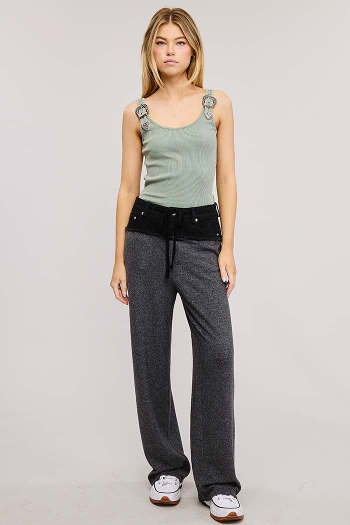 Western Silver Belt Trim Tank Top