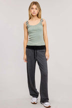 Western Silver Belt Trim Tank Top
