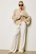Lace Side Panel Satin Pants