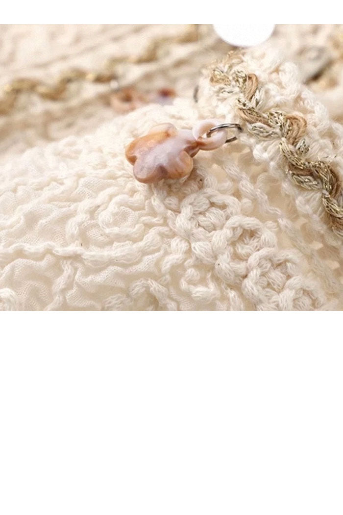 Beaded Embellishments Hand-Crocheted Top