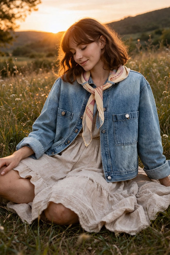 Marlow Denim Jacket with Scarf