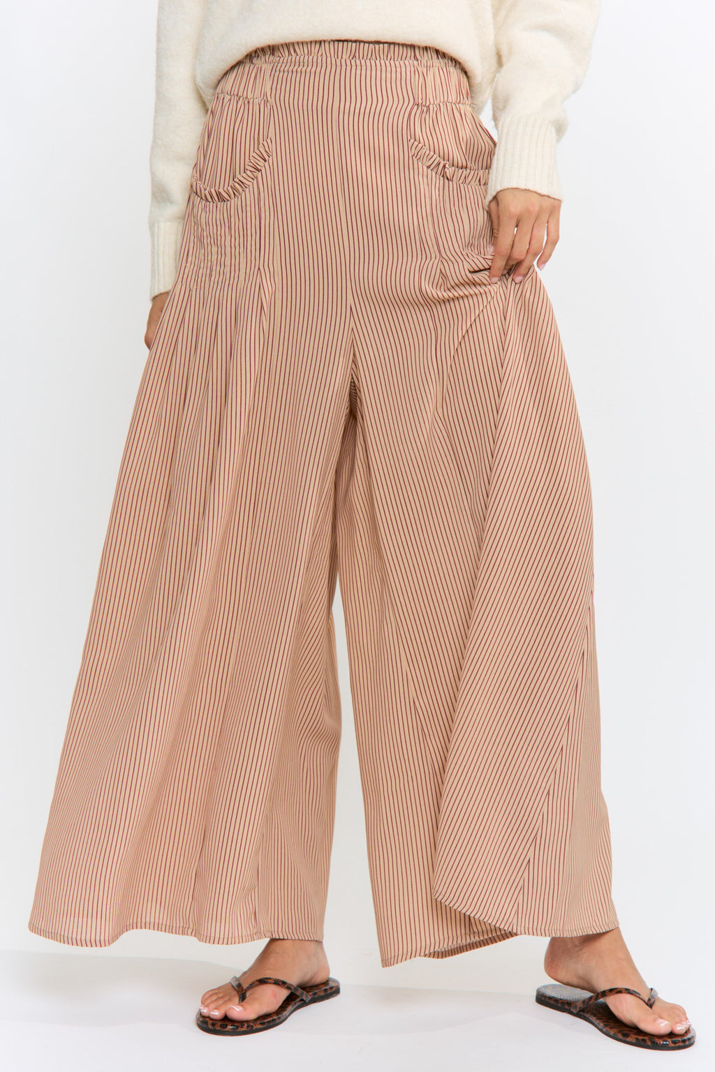 Wide Leg Pinstripe Palazzo Pants