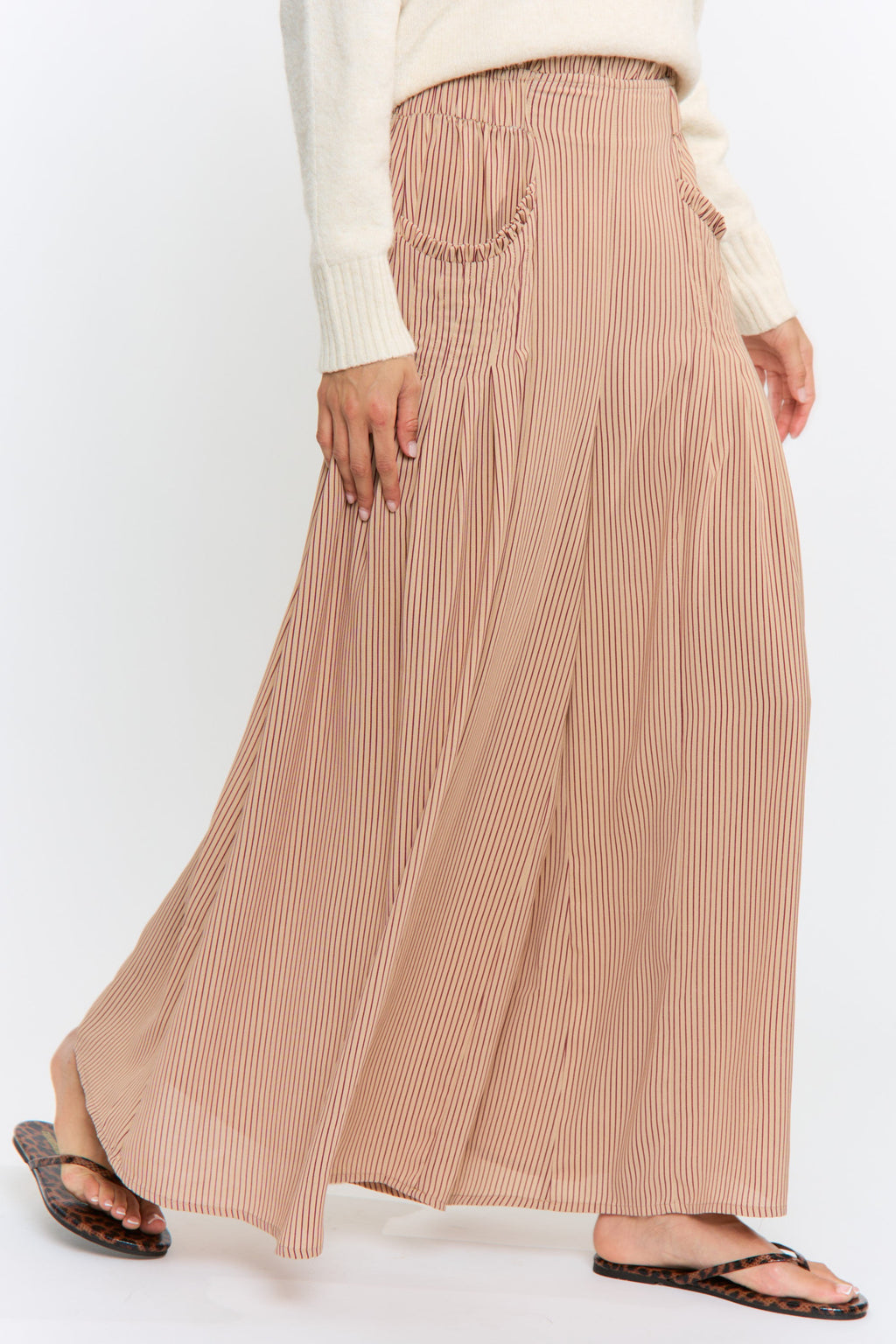 Wide Leg Pinstripe Palazzo Pants