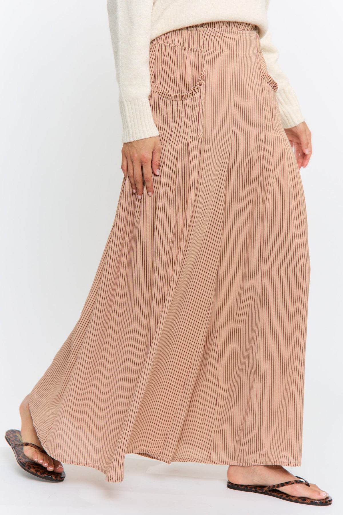 Wide Leg Pinstripe Palazzo Pants