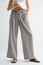 Linen Blend Wide Leg Pants