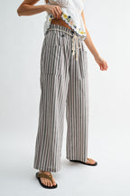 Linen Blend Wide Leg Pants