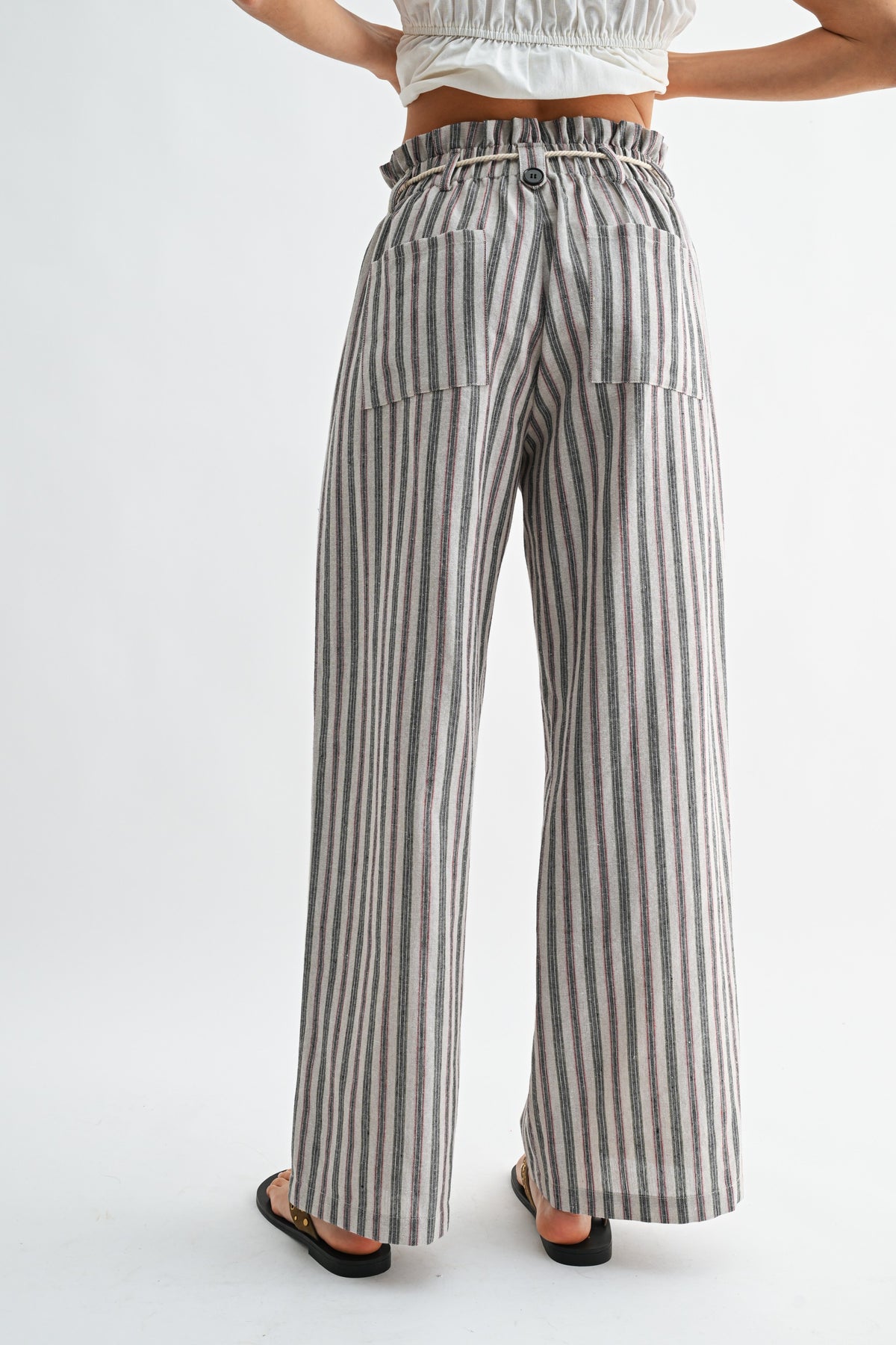 Linen Blend Wide Leg Pants