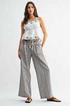 Linen Blend Wide Leg Pants