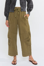 Wide-Leg Tencel Cargo Pants