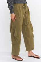 Wide-Leg Tencel Cargo Pants
