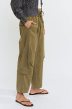 Wide-Leg Tencel Cargo Pants