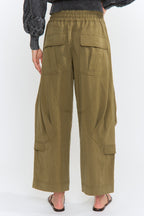 Wide-Leg Tencel Cargo Pants