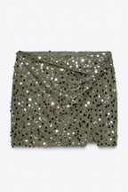 Sequin Wrap Mini Skort