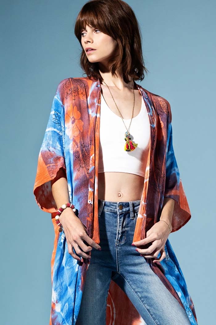 Sunset Sky Tie-Dye Kimono