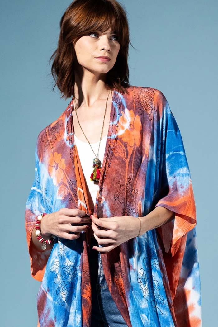Sunset Sky Tie-Dye Kimono
