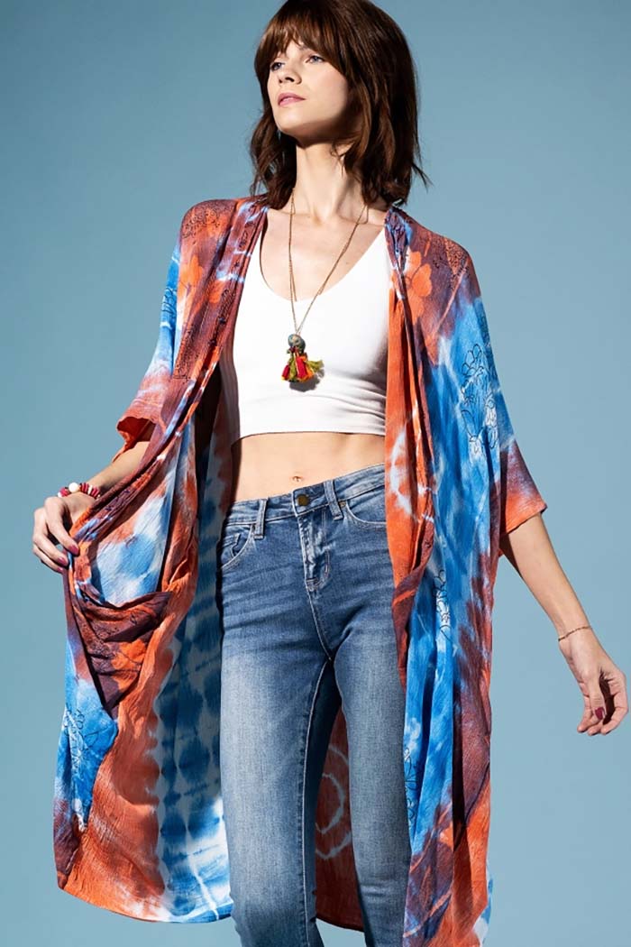 Sunset Sky Tie-Dye Kimono