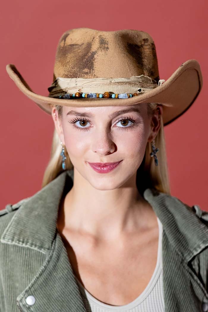Distressed Western Fedora