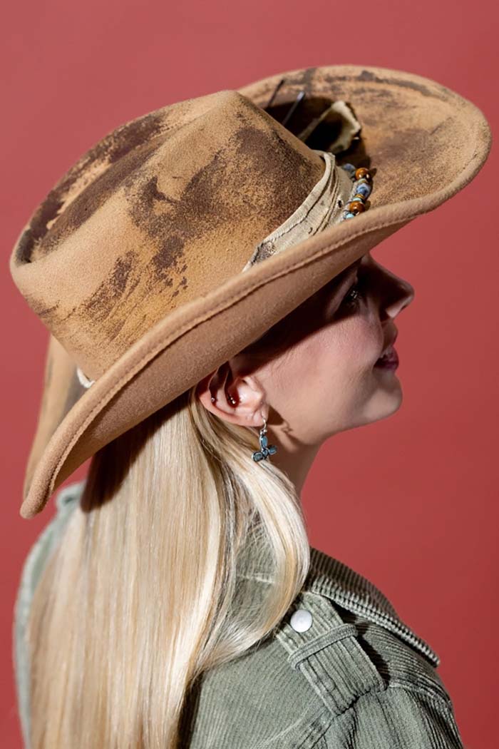 Distressed Western Fedora