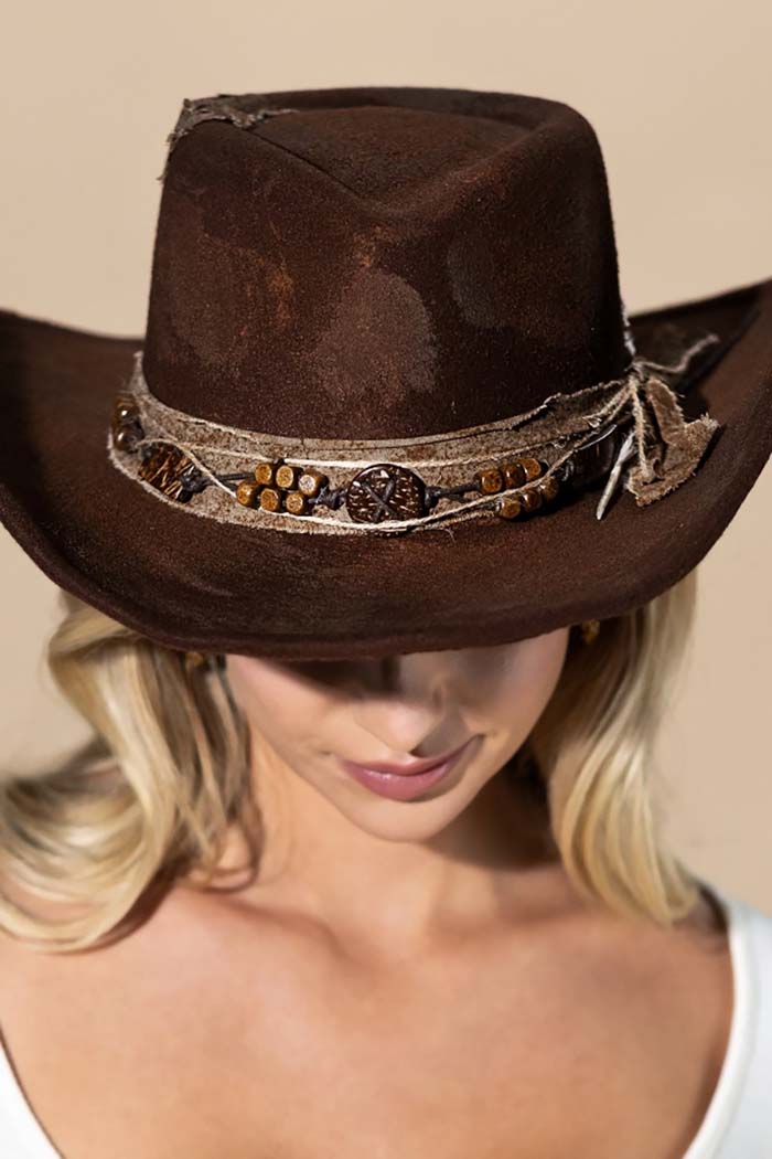 Distressed Western Cowboy Hat