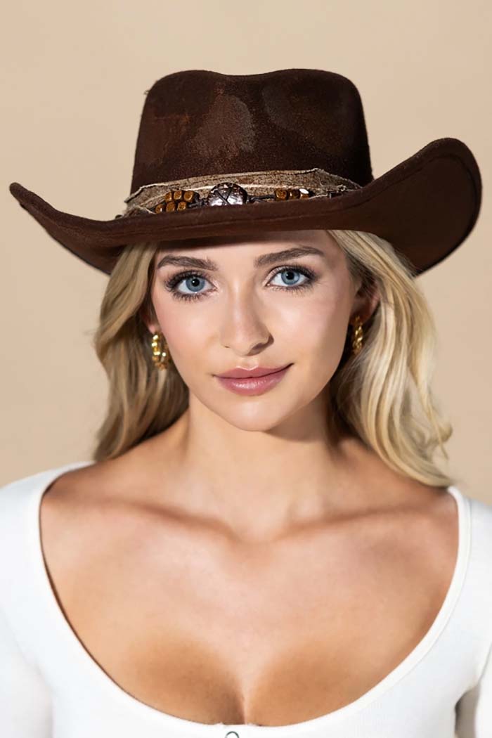 Distressed Western Cowboy Hat