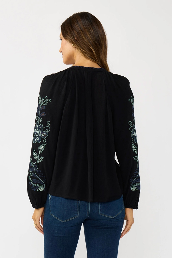 Embroidered Sleeve Blouse