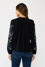 Embroidered Sleeve Blouse
