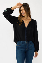 Embroidered Sleeve Blouse