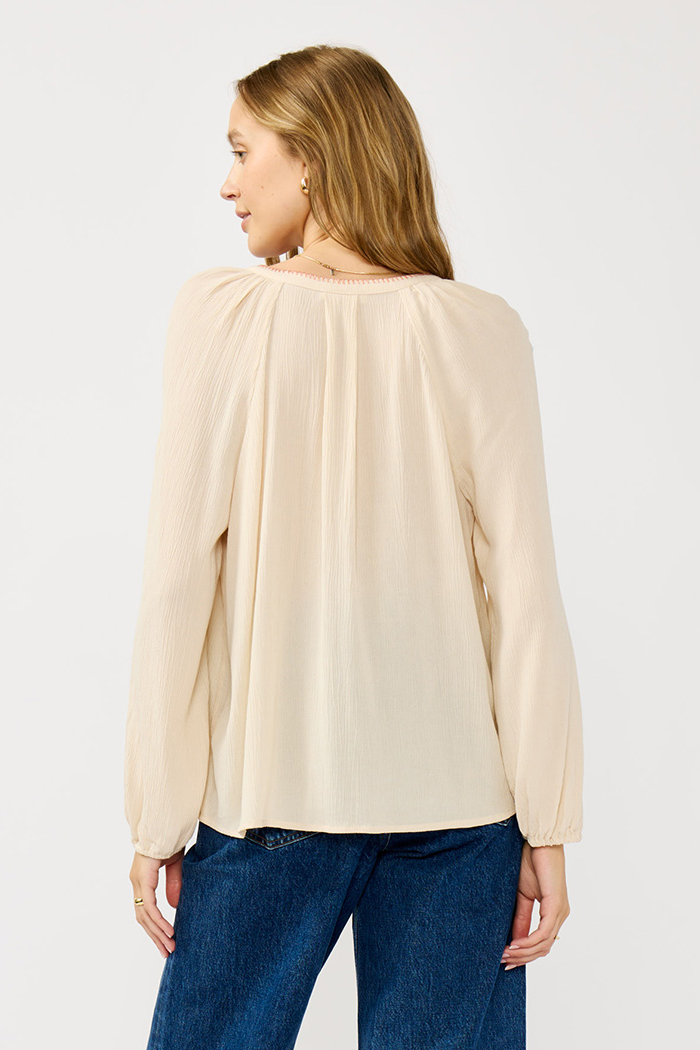 Embroidered Gauze Blouse