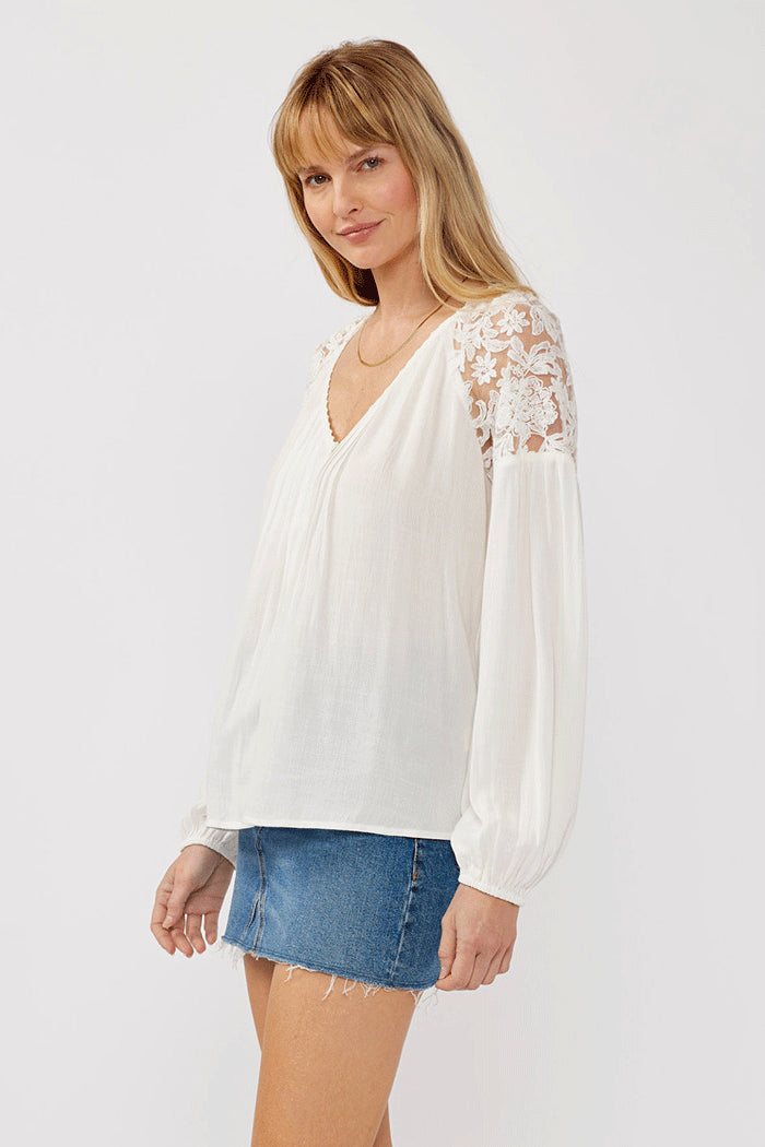 Lace Reverie Button-Down Blouse