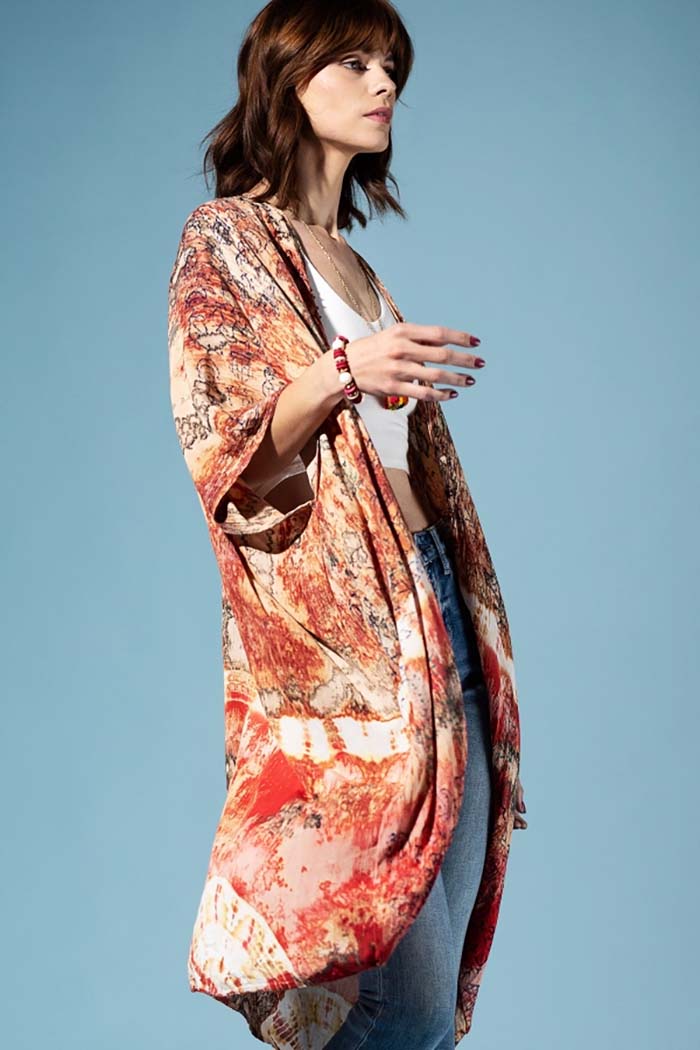 Bohemian Tie-Dye Kimono