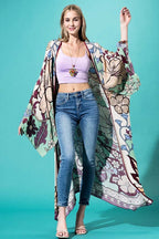 Blushing Garden Floral Maxi Kimono