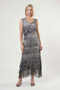 Italian Silk Tiered Ruffle Maxi Dress
