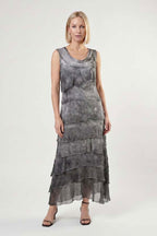 Italian Silk Tiered Ruffle Maxi Dress