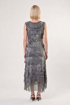 Italian Silk Tiered Ruffle Maxi Dress