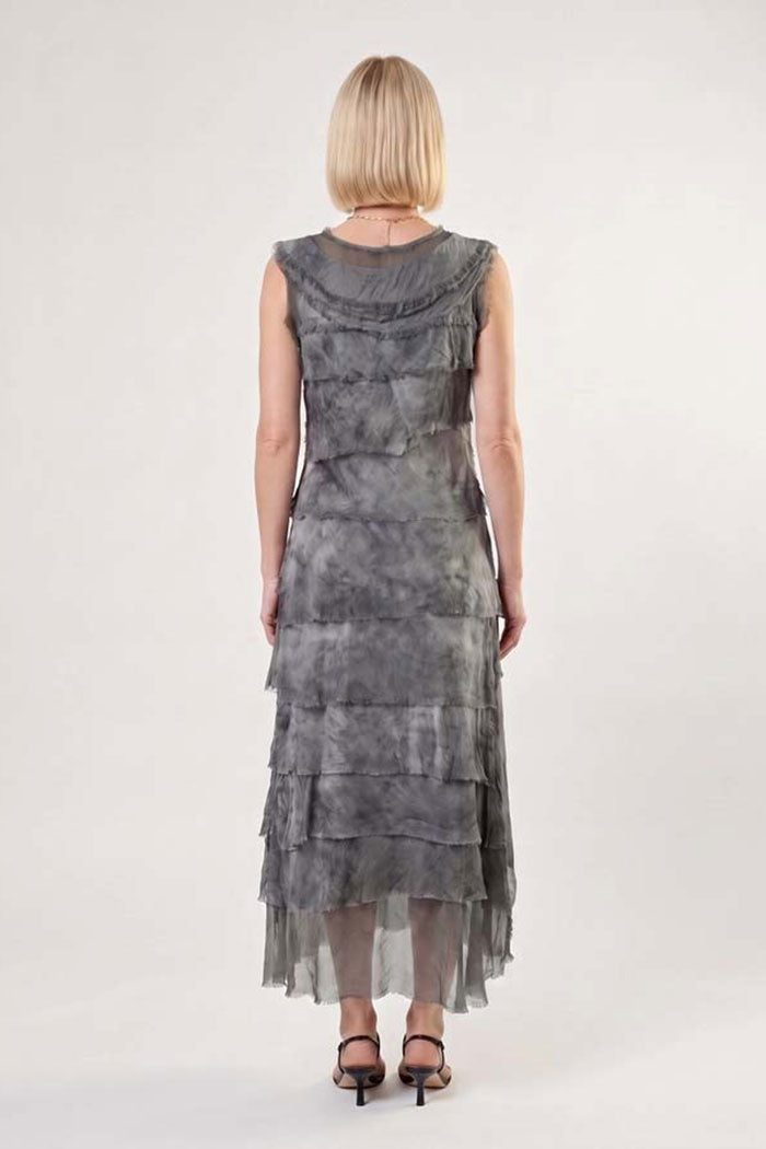 Italian Silk Tiered Ruffle Maxi Dress