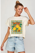 La Dolce Vita Vintage Graphic Crop Tee