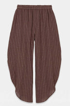 Pinstripe Side-Slit Wide Leg Pants