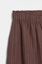 Pinstripe Side-Slit Wide Leg Pants