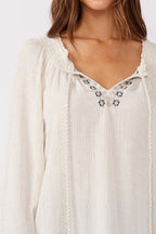 Tassel Tie Boho Blouse