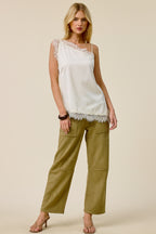 Lace Trim Satin Cami Top