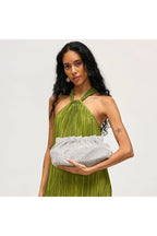 Hazel Rhinestone Ruched Clutch