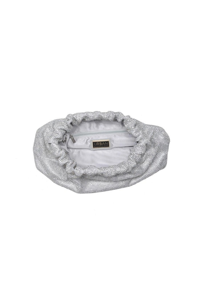 Hazel Rhinestone Ruched Clutch