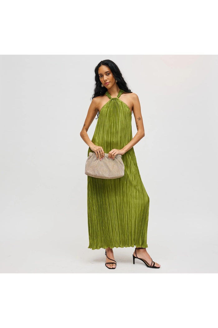 Hazel Rhinestone Ruched Clutch