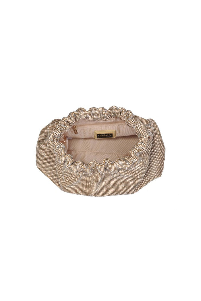 Hazel Rhinestone Ruched Clutch