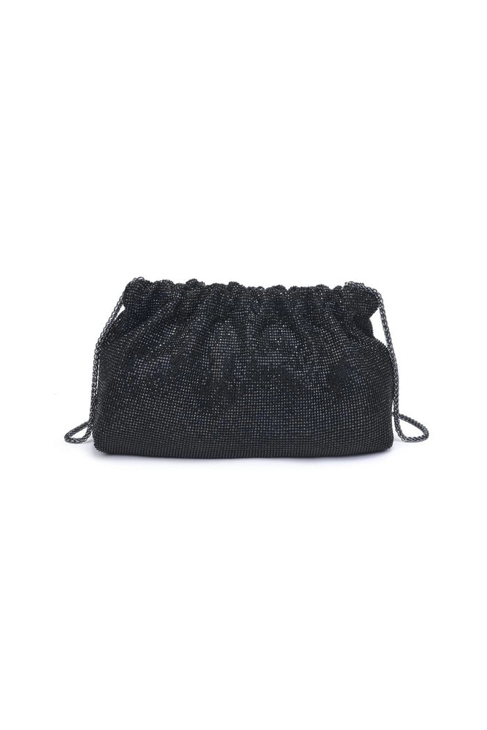 Hazel Rhinestone Ruched Clutch