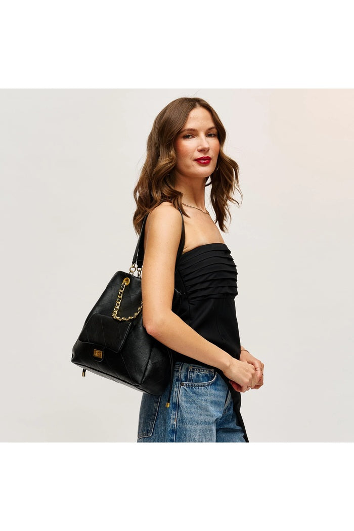 Hudson Quilted Vegan Leather Tote